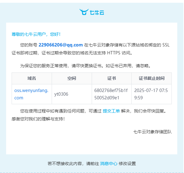 七牛啥都好就是不支持SSL证书自动续签