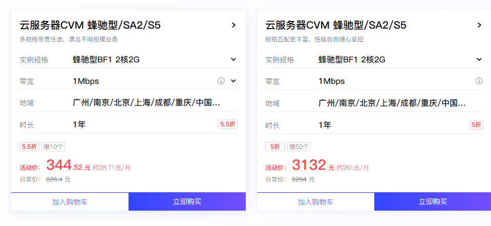 腾讯云这个标价没看出来区别